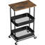 Chariot roulant avec plateau de table, chariot utilitaire en métal à 3 niveaux, chariot de rangement roulant avec roues verrouillables-100109407