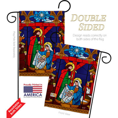 Ensemble de drapeaux 18,5 x 13 po en mélange de polyester teinté Nativité