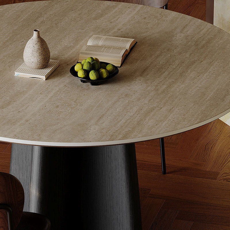 Table de salle à manger Italian Minimalist, H 29,52 po x l 47,24 po x P 47,24 po