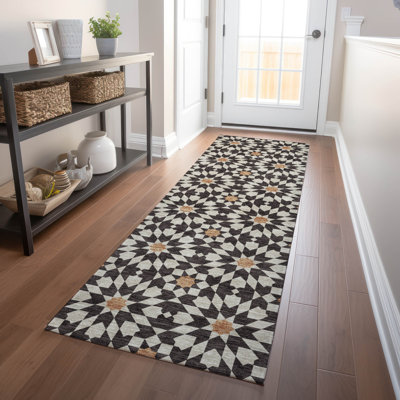 Premium Machine Washable Tweedy Charcoal Rug