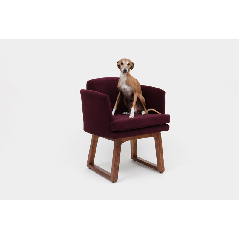 Allison Upholstered Arm Chair, Eggplant