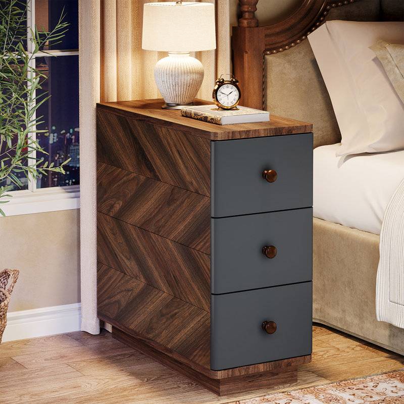 3-drawer Wood End Table