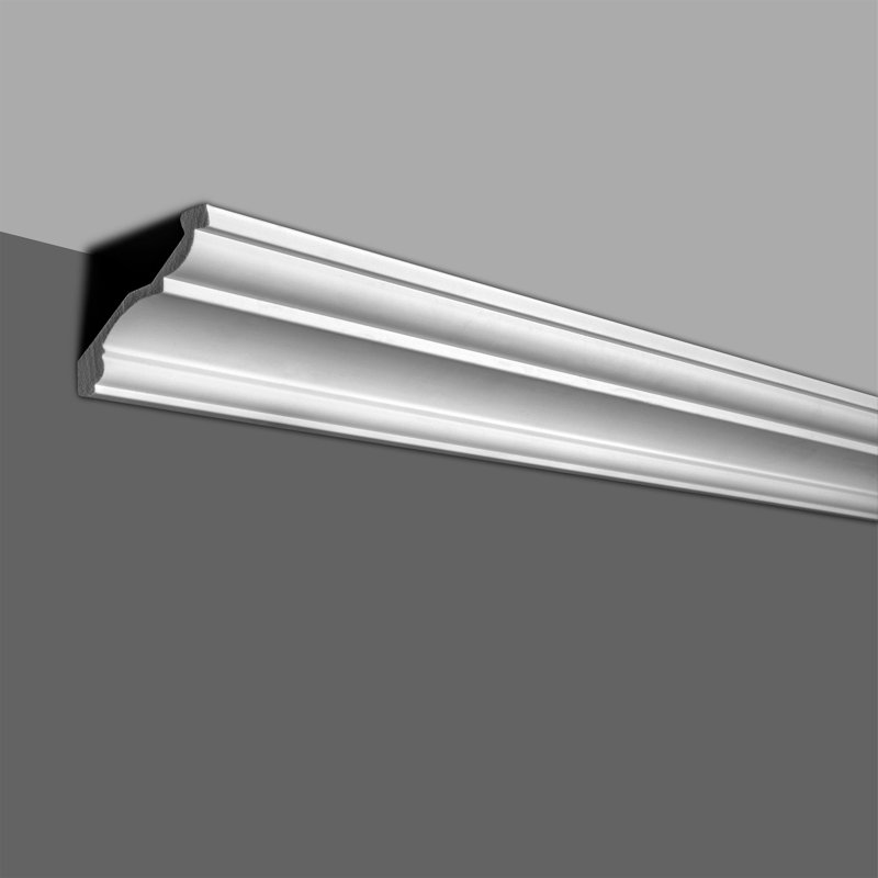 3-1/8 in x 3-1/8 in x 96 in Plain Recycled Polystyrene Crown Moulding Pro Pack 32 LF