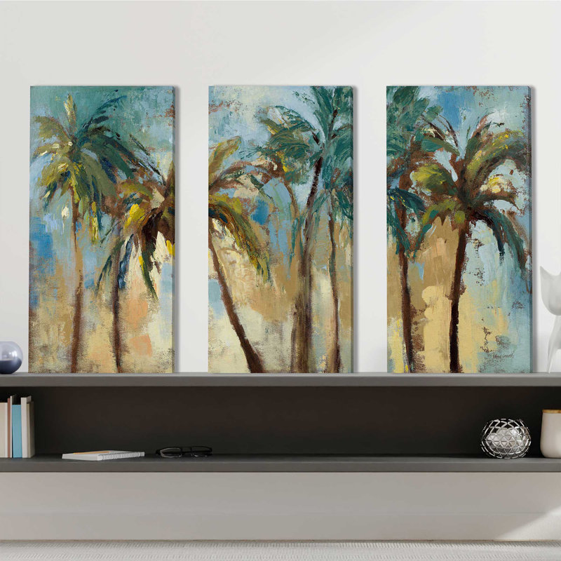 "Island Morning Palms", ensemble de 3 impressions sur toile