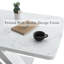 Table de salle à manger rectangulaire blanche extensible avec impression en marbre, structure en MDF et en acier