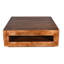 Table basse carrée en bois massif faite à la main, design contemporain de manguier, rangement spacieux, base de traîneau, largeur de 50 po, profondeur, hauteur de 18 po, conception en bois de 157,6 lb