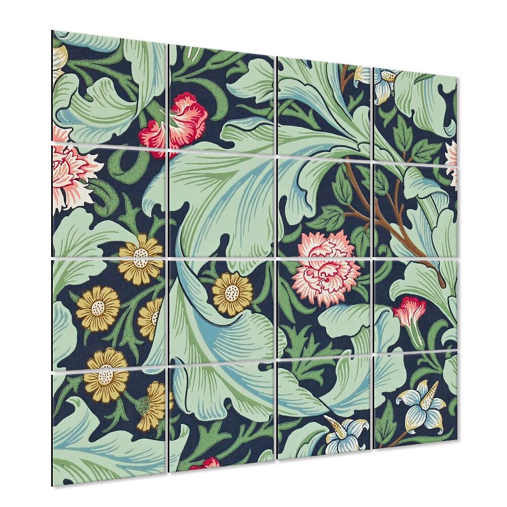 16-tlg. Wandbilder-Set Floral Wallpaper von William Morris