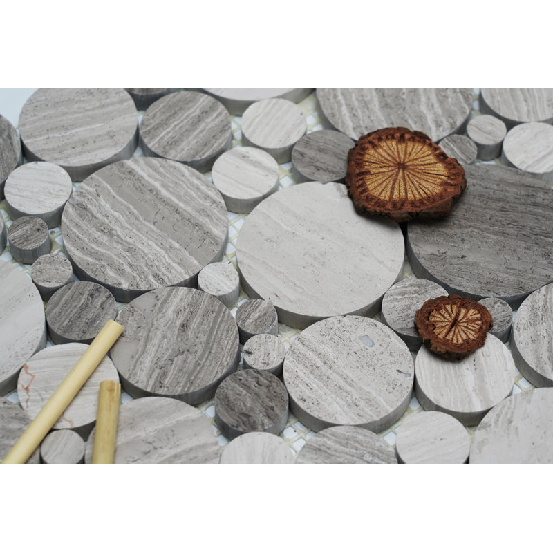 Bolle Random Sized Marble Random Mosaic Wall & Floor Tile, White Oak