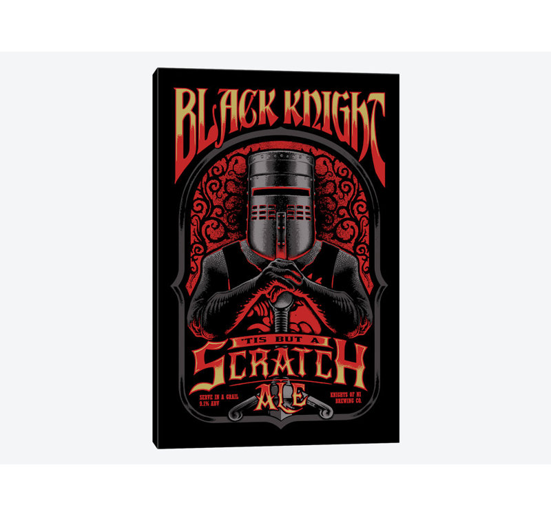 « black knight ale », impression sur toile, H 12 po x l 8 po x P 0,75 po, Pas de tapis, Toile tendue