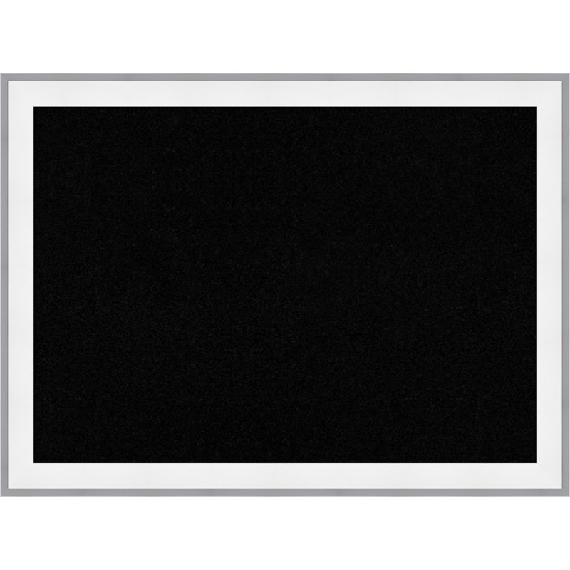 Maya avec cadre blanc argenté, tableau d'affichage en liège noir, tableau d'organisation, tableau d'affichage, Black