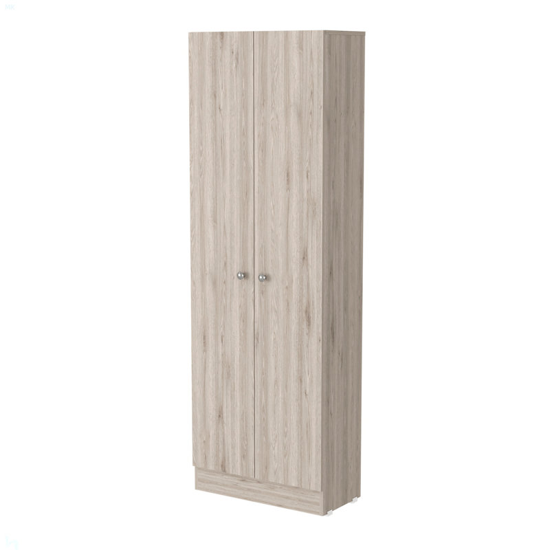 Buxton Rectangle 2-Door Storage Tall Cabinet, Light Gray