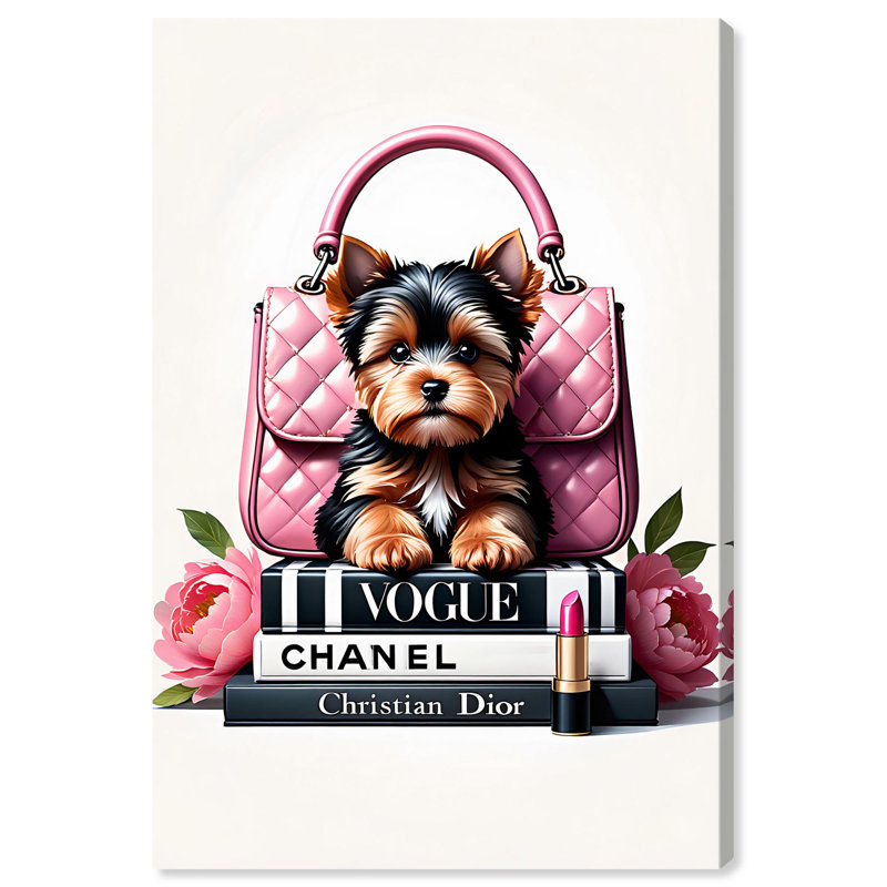 Impression sur toile tendance à la mode Yorkie par Art Remedy, H 30 po x l 20 po, Toile tendue avec châssis