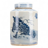 Blue and White Qilin Jar with Lid