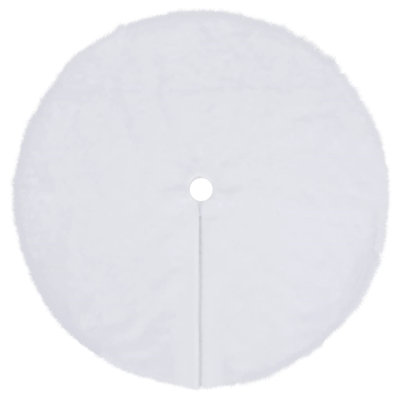 Luxury Christmas Tree Skirt Artificial Xmas Tree Mat White Faux Fur