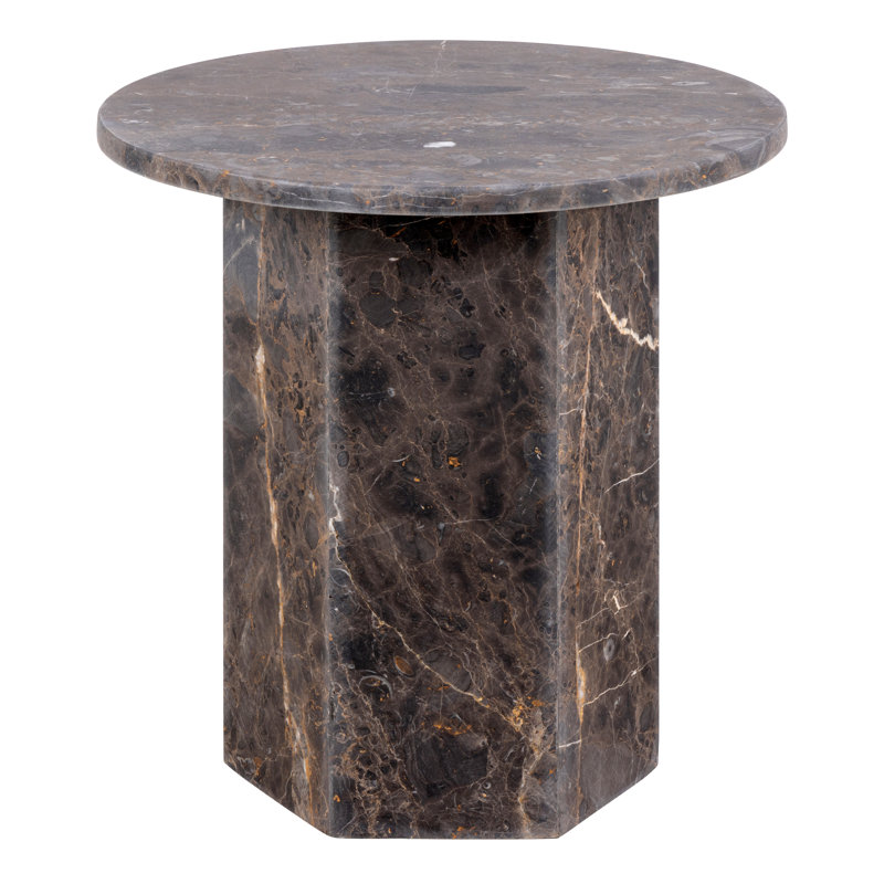 Darmesha Glass Top End Table, Marron