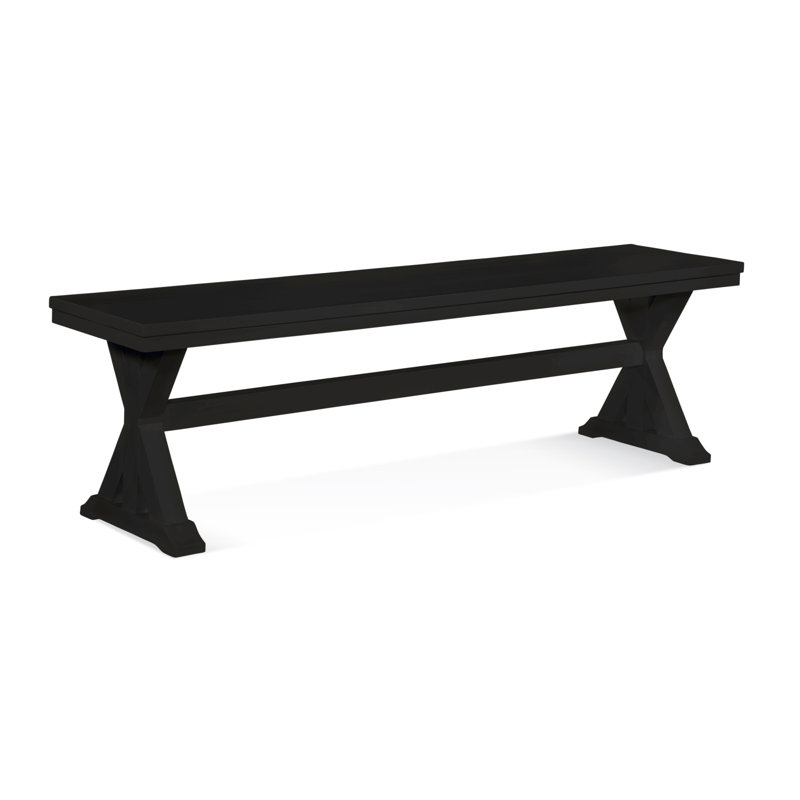 Hues Solid Wood Bench, Antique Black