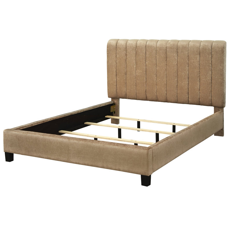 Grand lit standard Johniel, Brun clair
