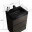 Meuble-lavabo de salle de bain moderne, lavabo noir, silencieux avec gris, 