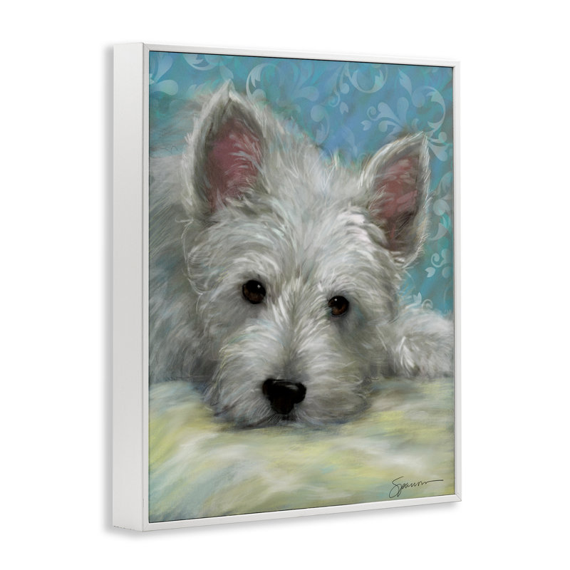 Lazy Day White Terrier, estampe numérique, conception de Mary Sparrow, 14" H x 11" W