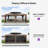 PURPLE LEAF Hardtop Gazebo for Patio Wood Grain Galvanized Steel with Netting-82512212