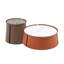 (NON disponible sur Wayfair) Table basse 31,5 pouces, plateau en marbre + corps en cuir selle orange + structure en fer