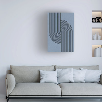 Bolog THE MIUUS STUDIO Blue Mid Century Modern Canvas Art