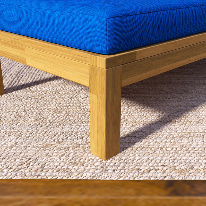 Méridienne d'extérieur en bois d'acacia, Bleu