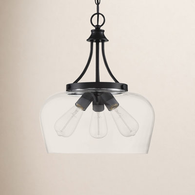 Breena 3 Light Glass Dimmable Pendant