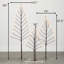 60"H, 47.5"H And 36"H Outdoor Lighted Twig Tree Set; Brown