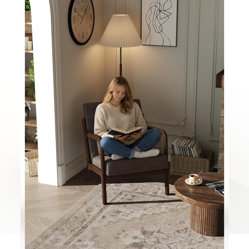 Fauteuil d'appoint lombaire MidCentury, Brown