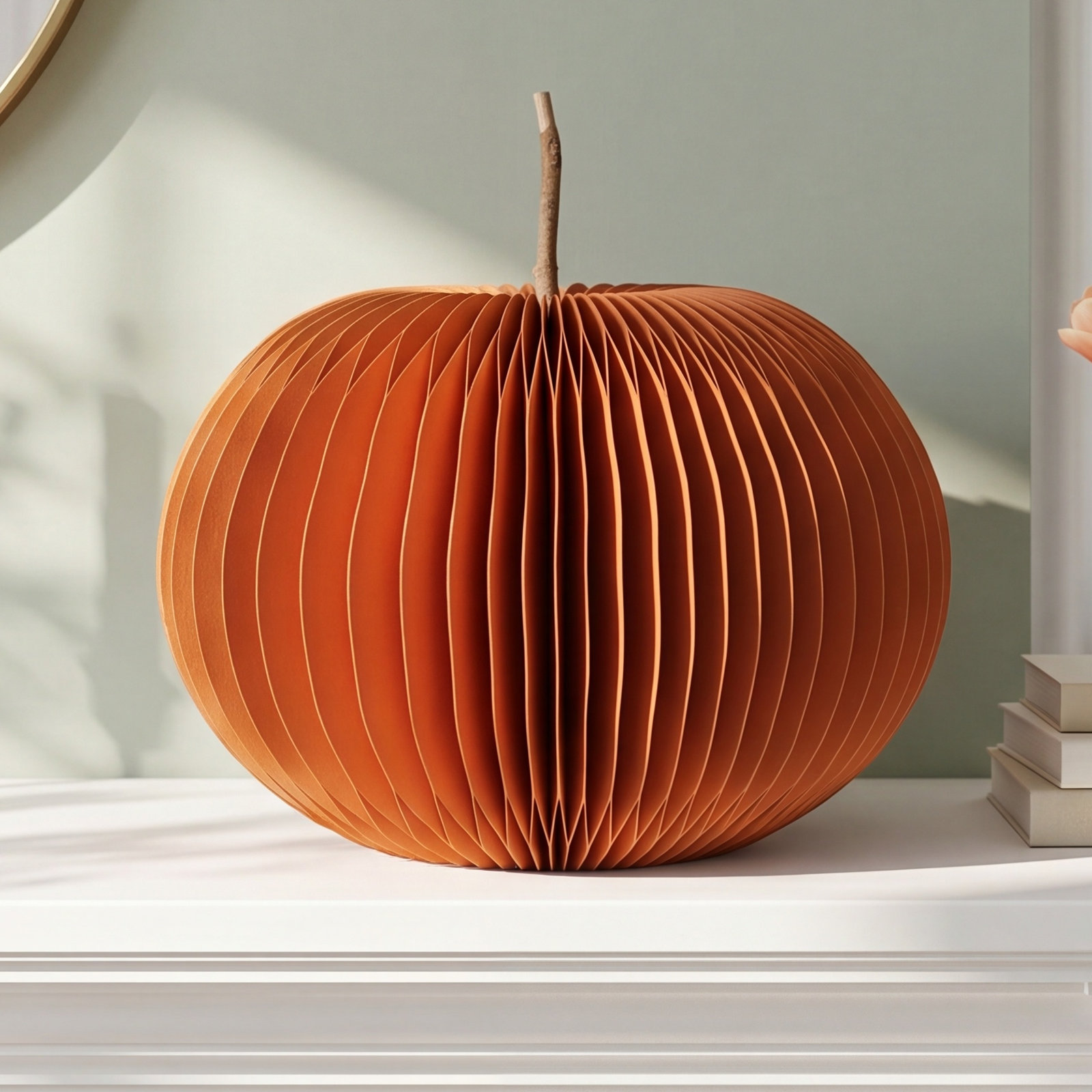 Paper Honeycomb Pumpkin Holiday Accent