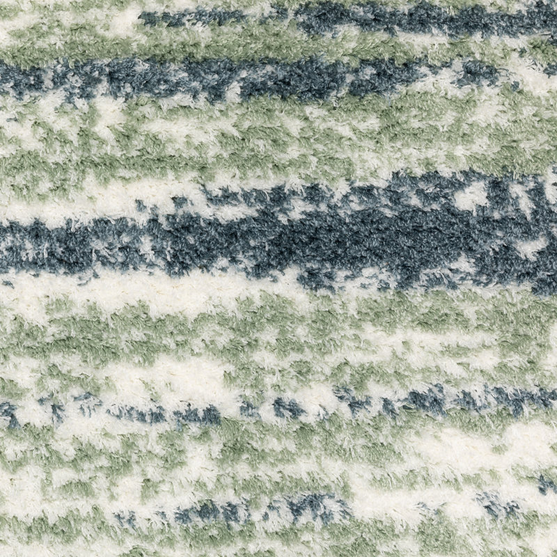 Tapis bleu / vert Delfine, Rectangle 3 pi 10 po x 5 pi 5 po