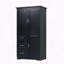 Armoire de rangement haute et large avec trois tiroirs et trois portes - Noir-588492698