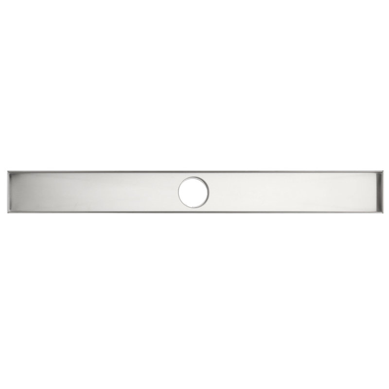 Drain de douche linéaire en acier inoxydable de 18 pouces avec piège à cheveux et insert de carrelage et grille 2 en 1