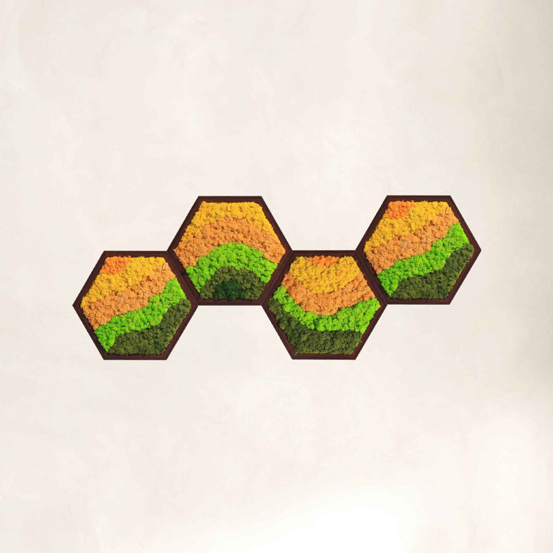 Ensemble d'art mural hexagonal modulaire en mousse (4 pièces)