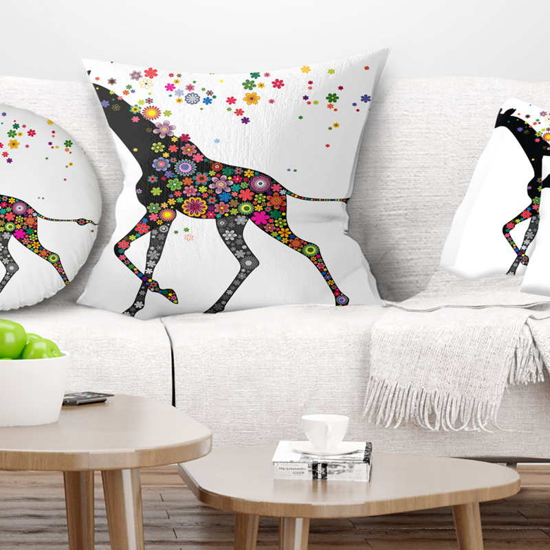 Girafe Gaie Courir Oreiller Animal