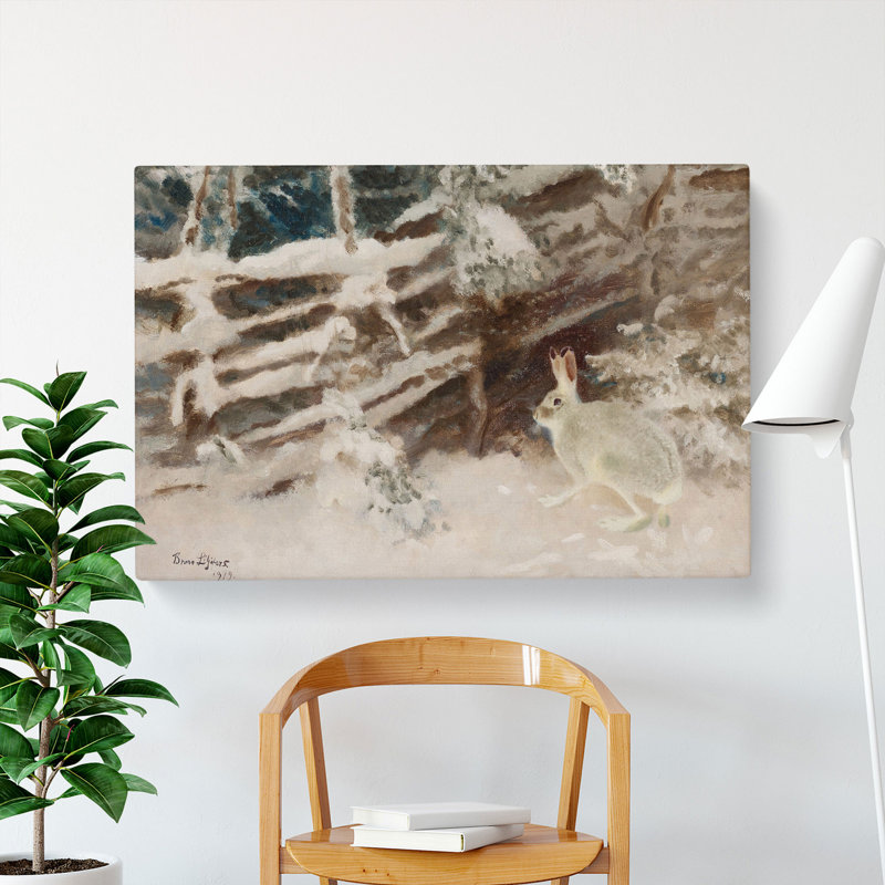 White Hare Vol.1 by Bruno Liljefors - Wrapped Canvas, 40cm H x 60cm W x 3cm D