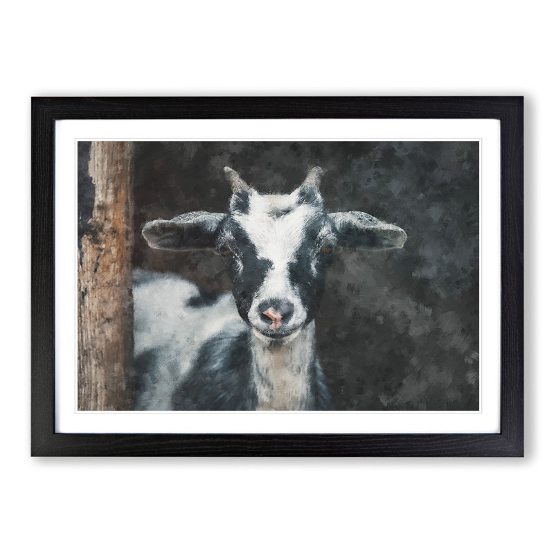 Goat Vol.2 - Picture Frame Painting, 36cm H x 48cm W x 2cm D, Black Framed