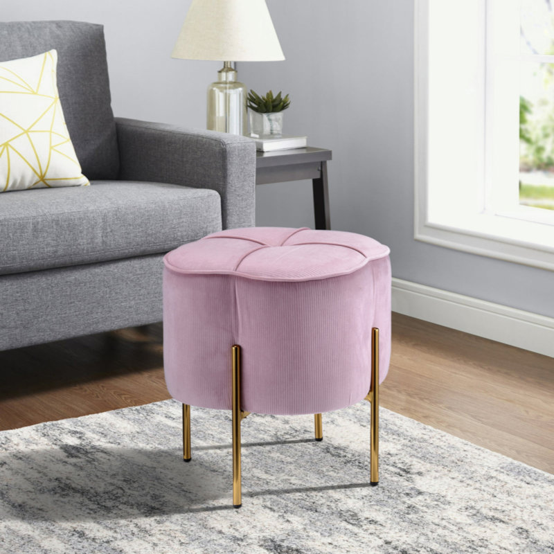 Repose-pieds rond rosé et doré Blush