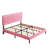 Sebria Bed Frame with Velvet Upholstered Square Design Headboard Platform Bed with Strong Wood Slats-1899001838-1899001810