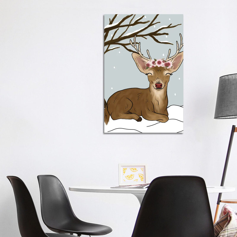 Christmas Reindeer by Katie Bryant - Wrapped Canvas Painting, 101.6 cm H x 66.04 cm W x 3.175 cm D