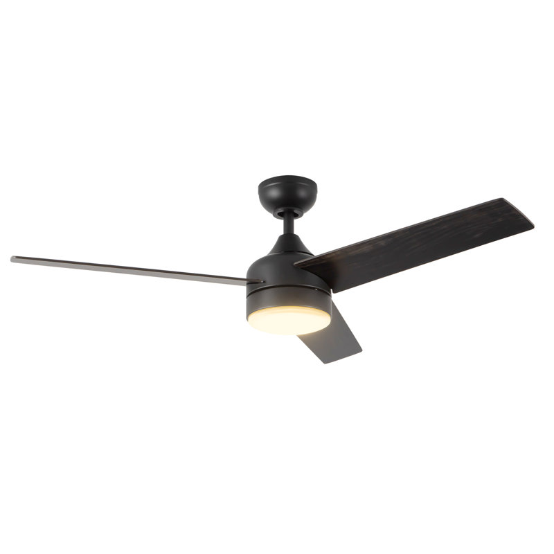 Nash 52-in Matte Black reversible blade Ceiling Fan with LED Light Kit, Matte Black, Matte Black