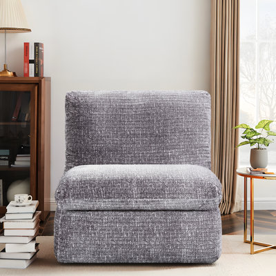 Chaise douce et ergonomique, fauteuil confortable en velours côtelé gris, design