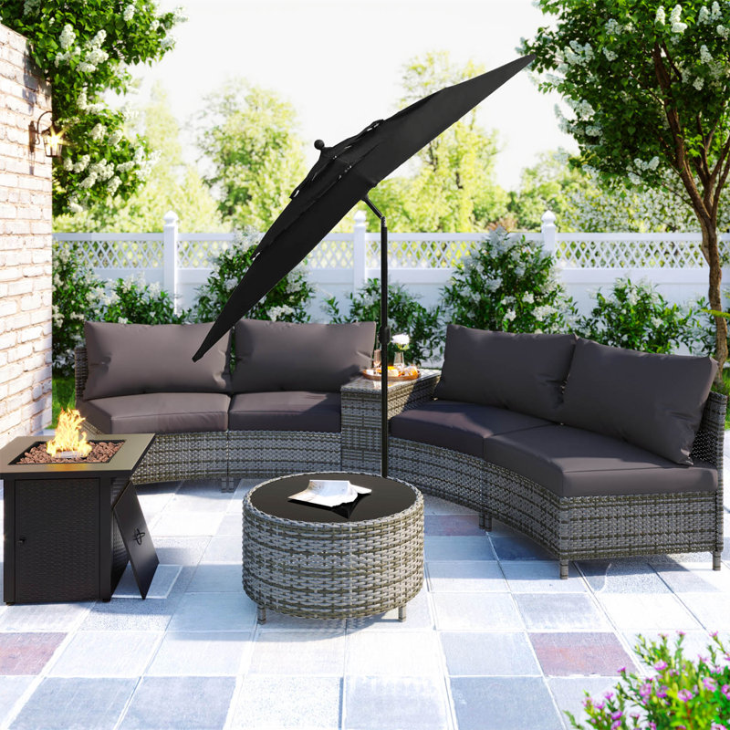 Lilyanna Market Parasol, Black