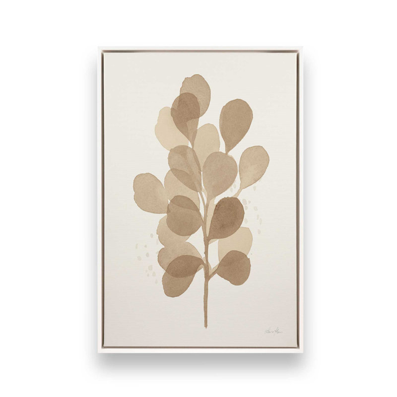 Tan Leaf Impressions I Canvas Print, 12.75" H x 8.75" W, Opaque White