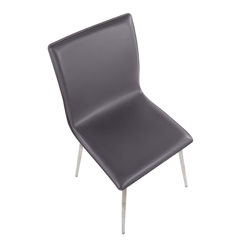 Chaise d'appoint en similicuir Sayema en noir, Gris