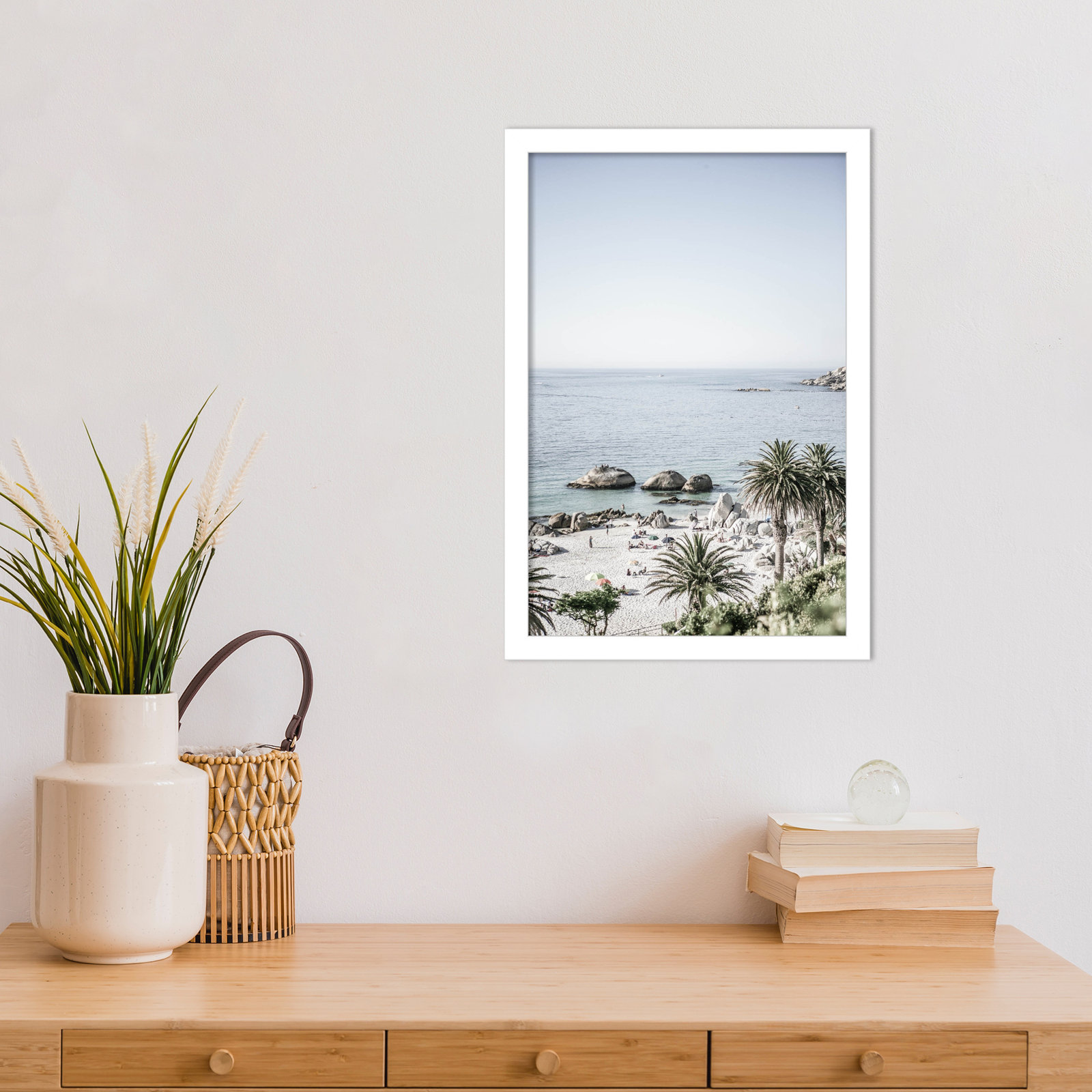 Pindall "Clifton Beach" Print, White, 17" H x 12" W