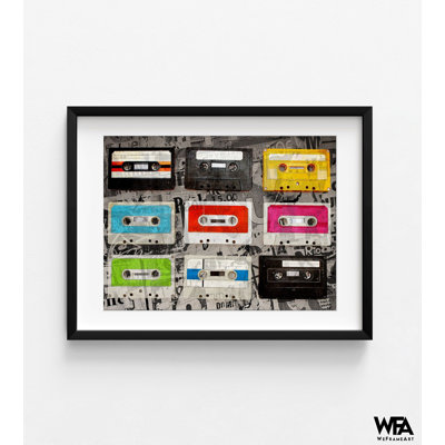 Cassettes de Gi Artlab, idée de remodelage parfait pour le sous-sol coloré rétro, Bachelor, art mural, affiche de magasin de musique