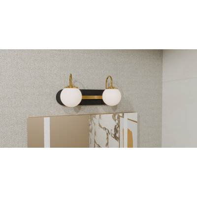 Kaeloni 2-Light Matte Black Bath Light