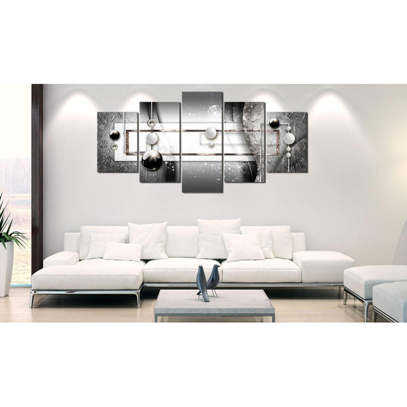 " Grey Symmetry " 5 Piece Art Print, 20" H x 40" W x 0.7" D